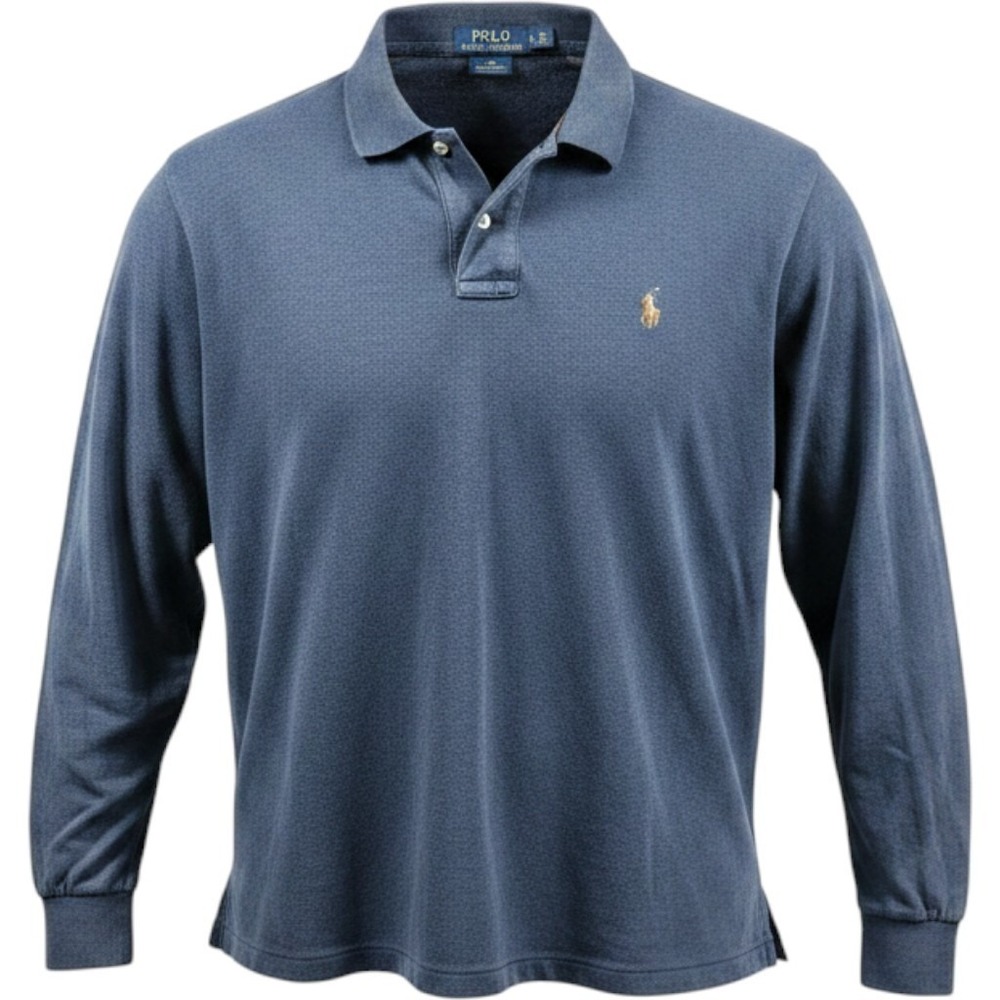 Polo Ralph Lauren Pima Soft Touch Long Sleeve Polo Golf Shirt Mens XL Navy